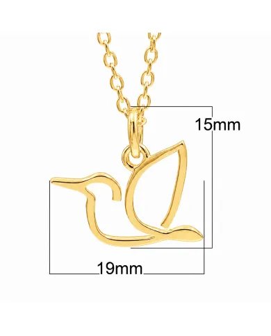 Gold-Plated Hummingbird Pendant in 925 Sterling Silver – Handmade Gift for Her