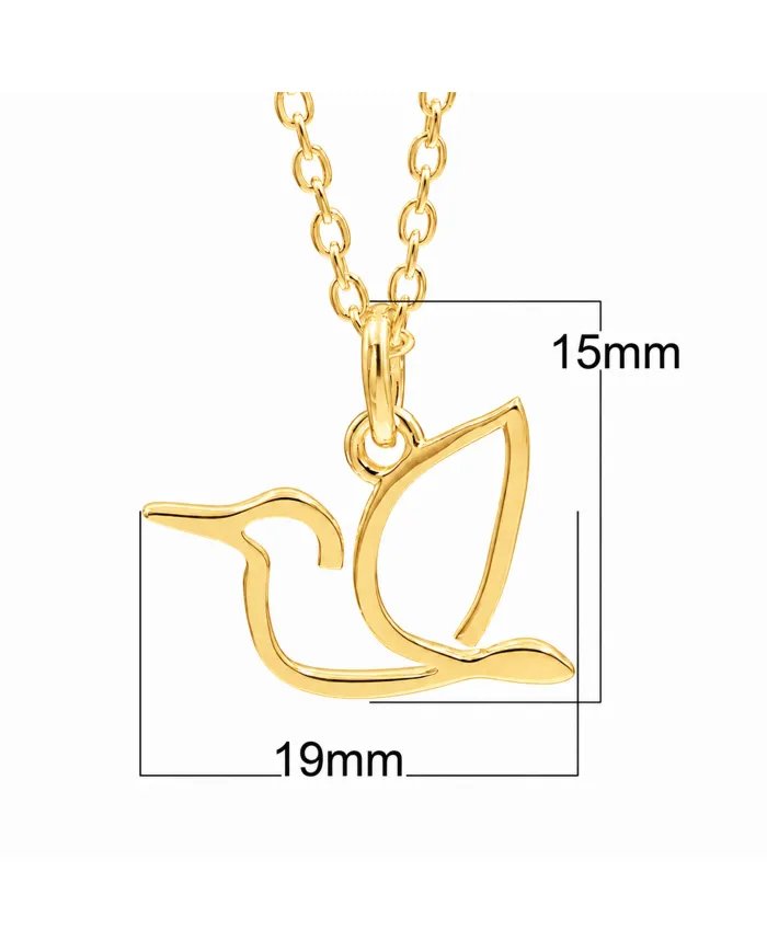 Gold-Plated Hummingbird Pendant in 925 Sterling Silver – Handmade Gift for Her