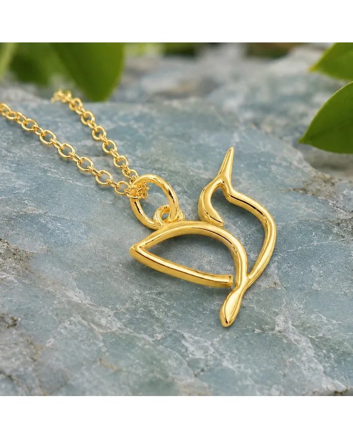 Gold-Plated Hummingbird Pendant in 925 Sterling Silver – Handmade Gift for Her