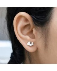 Cute Sheep Stud Earrings with Swarovski Crystal in 925 Sterling Silver