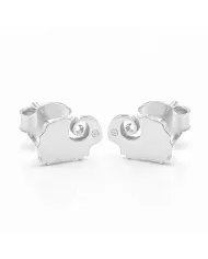 Cute Sheep Stud Earrings with Swarovski Crystal in 925 Sterling Silver