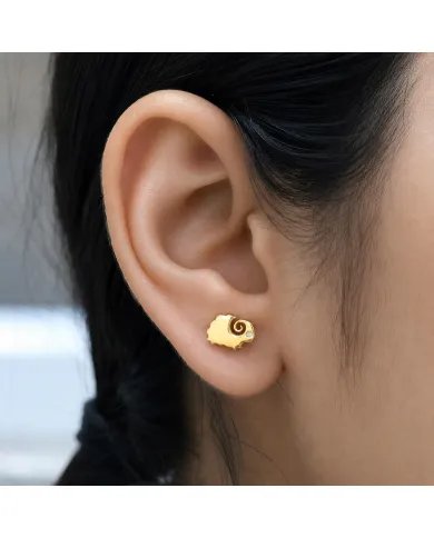 Gold-Plated Cute Sheep Stud Earrings with Swarovski Crystal in 925 Silver