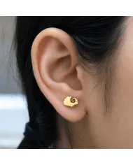 Gold-Plated Cute Sheep Stud Earrings with Swarovski Crystal in 925 Silver