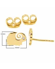 Gold-Plated Cute Sheep Stud Earrings with Swarovski Crystal in 925 Silver