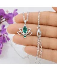 Marquise Cut Emerald Green Cubic Zirconia Pendant in 925 Sterling Silver