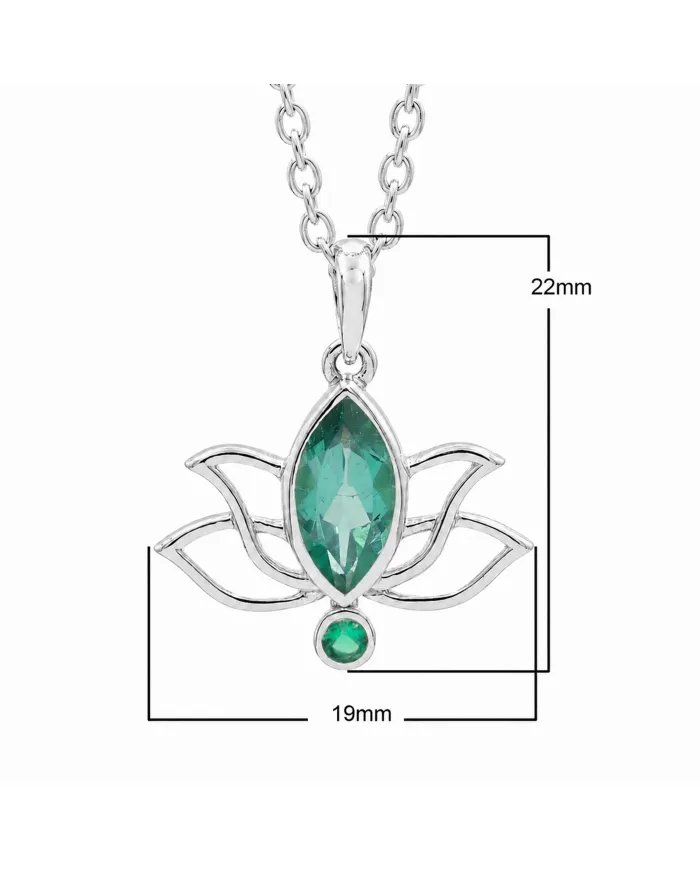 Marquise Cut Emerald Green Cubic Zirconia Pendant in 925 Sterling Silver