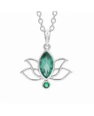 Marquise Cut Emerald Green Cubic Zirconia Pendant in 925 Sterling Silver