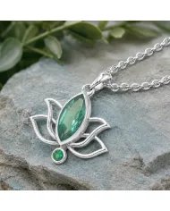 Marquise Cut Emerald Green Cubic Zirconia Pendant in 925 Sterling Silver