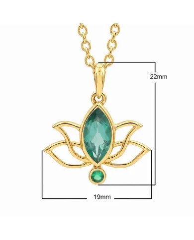Gold Plated Emerald Green Cubic Zirconia Pendant in 925 Sterling Silver