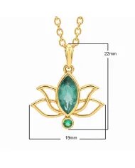 Gold Plated Emerald Green Cubic Zirconia Pendant in 925 Sterling Silver