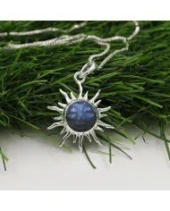 Face Carved Labradorite Pendant in 925 Sterling Silver Gemstone Jewelry