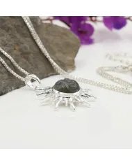 Face Carved Labradorite Pendant in 925 Sterling Silver Gemstone Jewelry