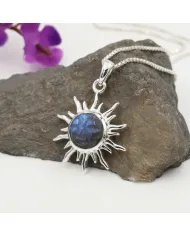 Face Carved Labradorite Pendant in 925 Sterling Silver Gemstone Jewelry