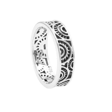 Oxidized 925 Sterling Silver Band Ring – Unique Design Jewelry