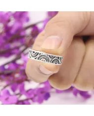 Oxidized 925 Sterling Silver Band Ring – Unique Design Jewelry