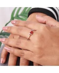 Garnet Gemstone Ring – Handmade 925 Sterling Silver Jewelry