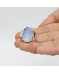 Raw Moonstone Ring in 925 Sterling Silver Handmade Gemstone Jewelry