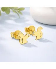 Swarovski Crystal Squirrel Stud Earrings - Gold Plated 925 Silver