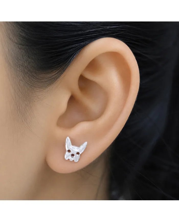 Animal-Inspired Bulldog Stud Earrings in 925 Sterling Silver
