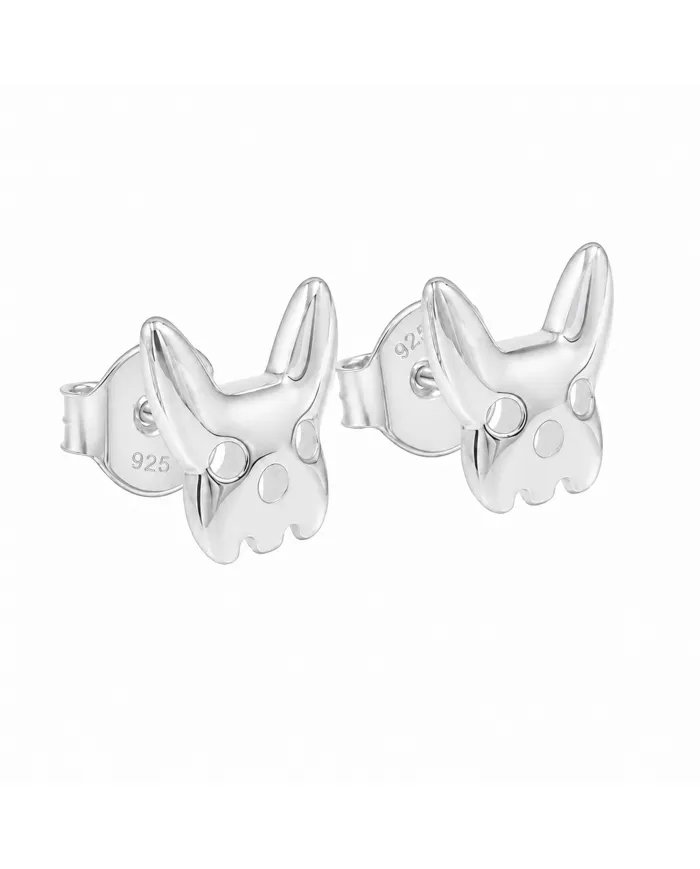 Animal-Inspired Bulldog Stud Earrings in 925 Sterling Silver