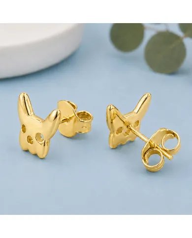 Gold Plated Bulldog Stud Earrings | Animal-Inspired 925 Silver Jewelry