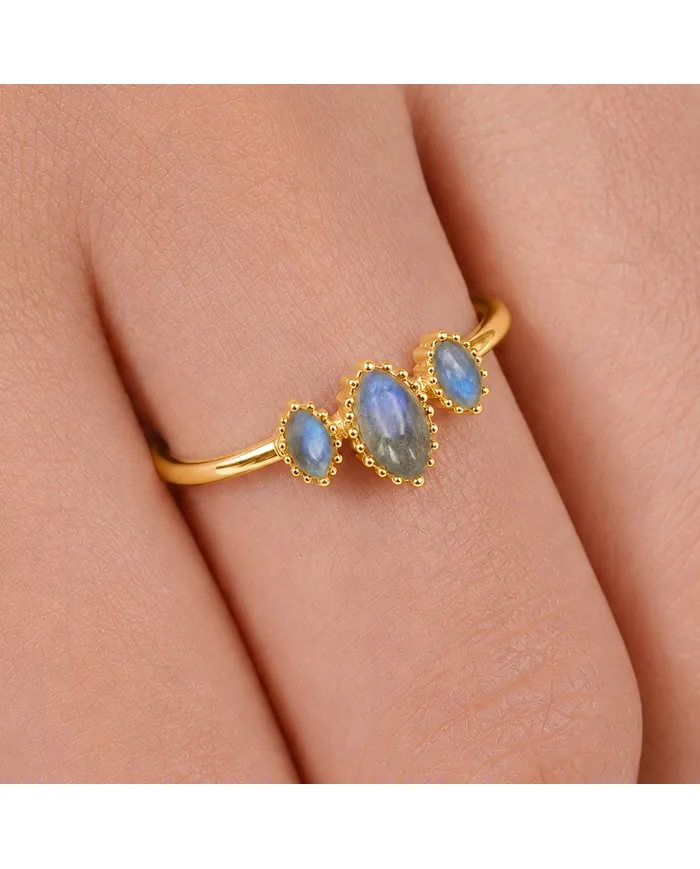 Labradorite Ring in 925 Sterling Silver – Handmade Gemstone Jewelry