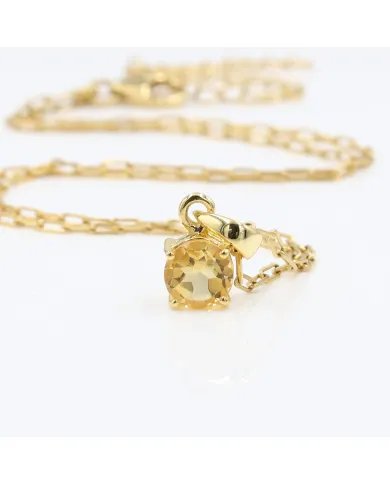 Citrine Pendant - Gold Plated 925 Sterling Silver Birthstone Jewelry