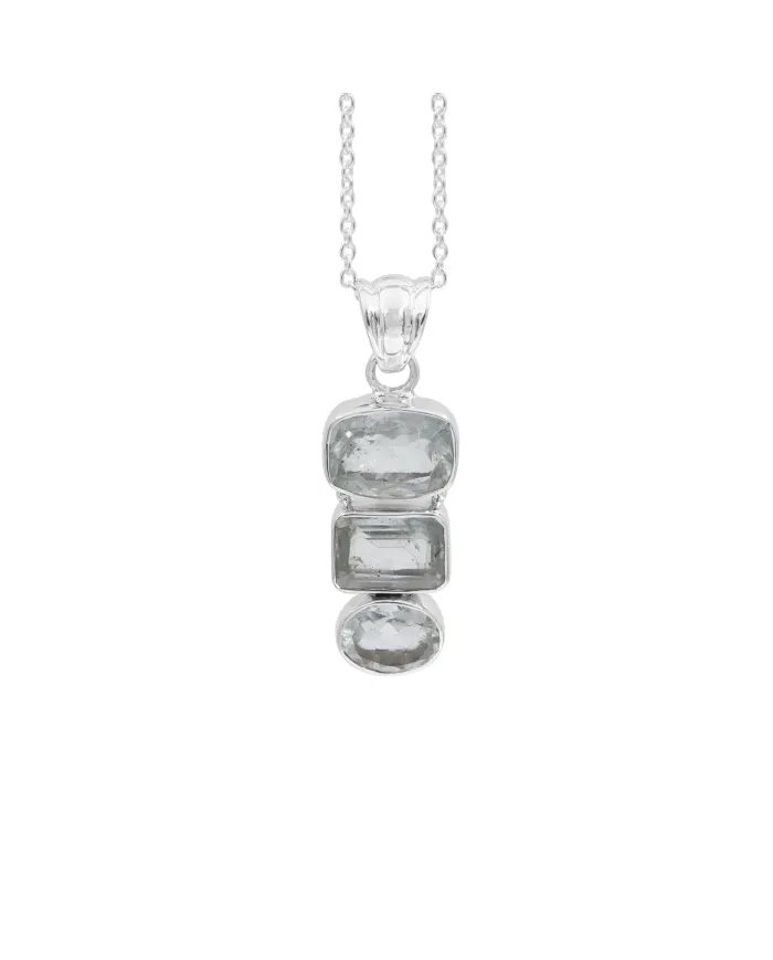 Elegant 925 Sterling Silver Aquamarine Pendant - Handmade Jewelry Gift