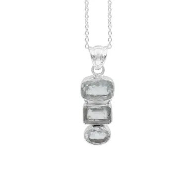 Elegant 925 Sterling Silver Aquamarine Pendant - Handmade Jewelry Gift