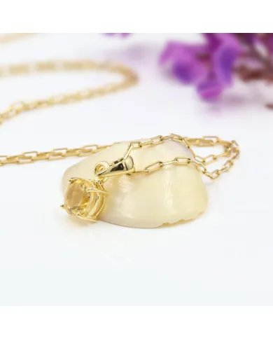 Citrine Pendant - Gold Plated 925 Sterling Silver Birthstone Jewelry