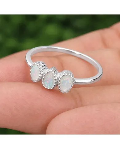 Natural Ethiopian Opal Ring – Handmade 925 Sterling Silver Jewelry
