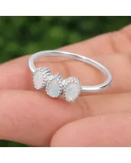 Natural Ethiopian Opal Ring – Handmade 925 Sterling Silver Jewelry