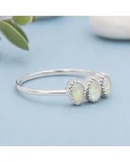 Natural Ethiopian Opal Ring – Handmade 925 Sterling Silver Jewelry