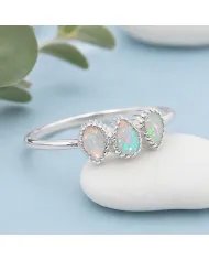 Natural Ethiopian Opal Ring – Handmade 925 Sterling Silver Jewelry
