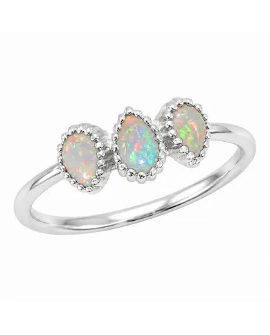Natural Ethiopian Opal Ring – Handmade 925 Sterling Silver Jewelry