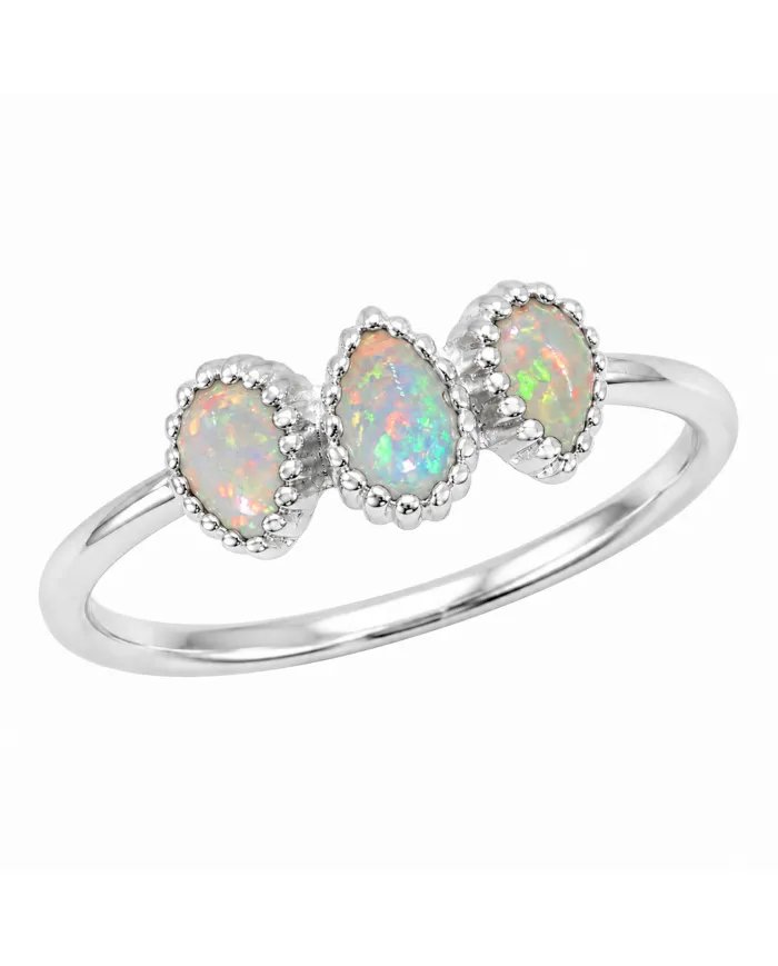 Natural Ethiopian Opal Ring – Handmade 925 Sterling Silver Jewelry