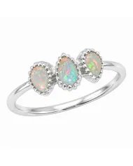 Natural Ethiopian Opal Ring – Handmade 925 Sterling Silver Jewelry