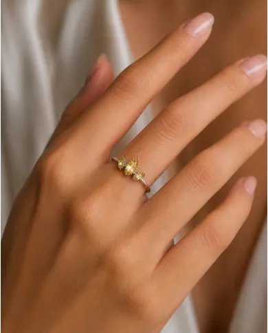 Citrine Gemstone Ring - 925 Sterling Silver Minimalist Handmade Jewelry