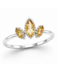 Citrine Gemstone Ring - 925 Sterling Silver Minimalist Handmade Jewelry