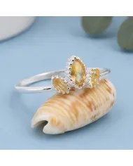 Citrine Gemstone Ring - 925 Sterling Silver Minimalist Handmade Jewelry