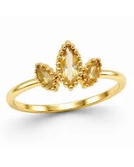 Citrine Gemstone Ring - 925 Sterling Silver Minimalist Handmade Jewelry