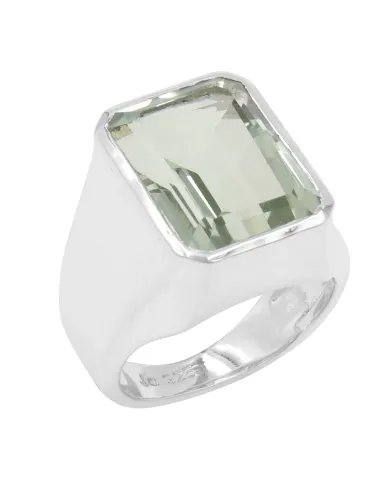 Green Amethyst Statement Ring - 925 Sterling Silver Gemstone Jewelry