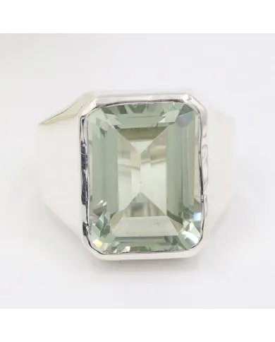Green Amethyst Statement Ring - 925 Sterling Silver Gemstone Jewelry