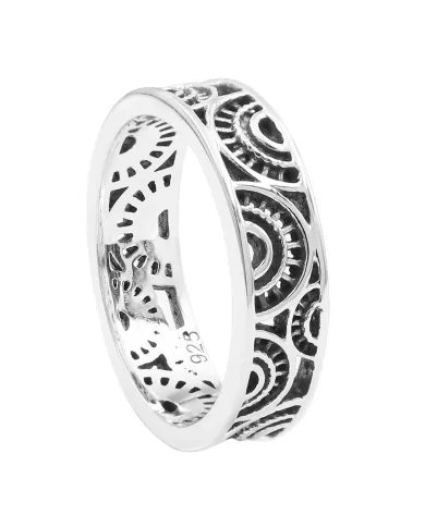 Oxidized 925 Sterling Silver Band Ring – Unique Design Jewelry