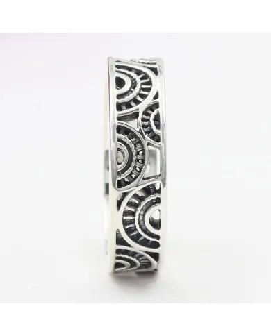 Oxidized 925 Sterling Silver Band Ring – Unique Design Jewelry