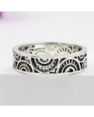 Oxidized 925 Sterling Silver Band Ring – Unique Design Jewelry
