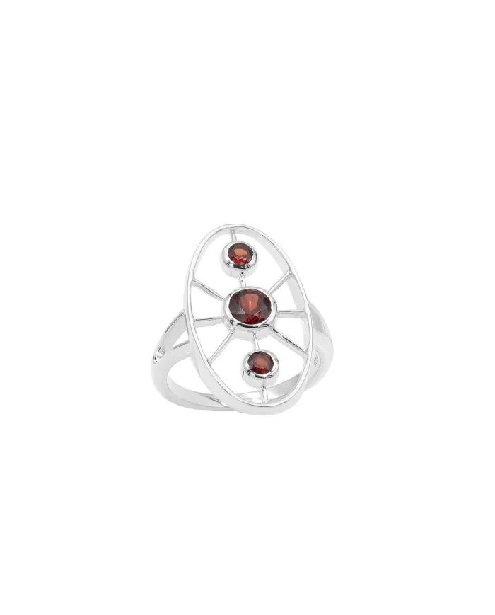 Garnet Ring in 925 Sterling Silver - Handmade Gemstone Jewelry