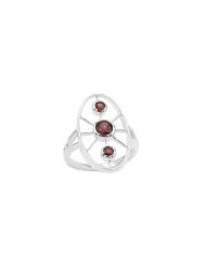 Garnet Ring in 925 Sterling Silver - Handmade Gemstone Jewelry