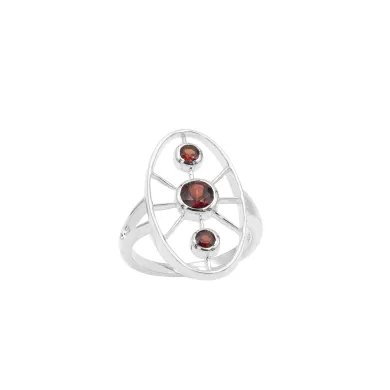 Garnet Ring in 925 Sterling Silver - Handmade Gemstone Jewelry