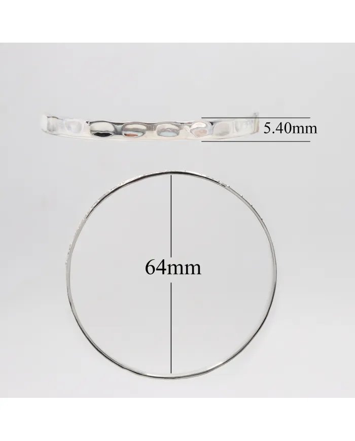 925 Sterling Silver Hammered Bangle Handmade Daily Wear Jewelry